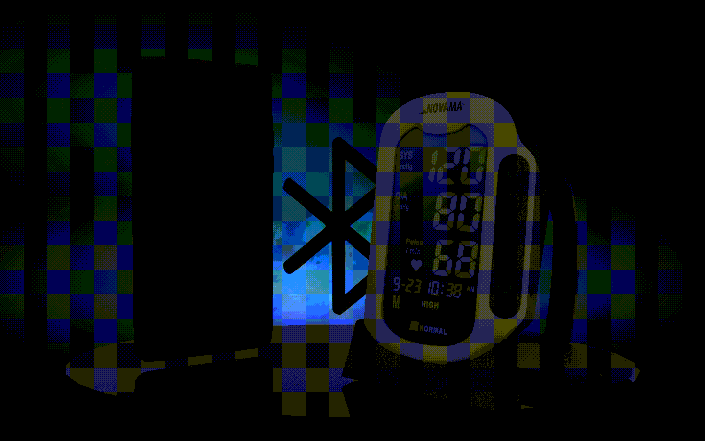 ramenný tlakomer s funkciou Bluetooth